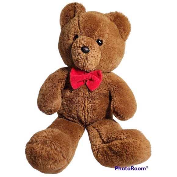 Dakin Toys Dakin Vtg 986 Honey Jo Teddy Bear Red Bow Tie Plush Fun